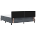 Cama Box Spring  con colchón gris oscuro Super King terciopelo