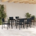 Juego de Comedor de Jardín  de 7 Piezas Negro de Polipropileno