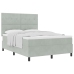 Cama Box Spring  con Colchón Gris Claro 140x190 cm Aterciopelado