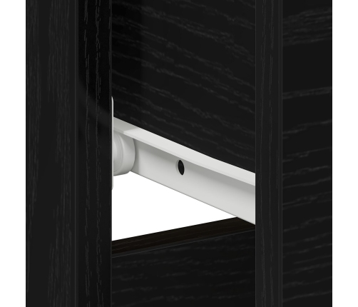 Mesa de Noche  Negra Roble 40x40x50 cm Madera