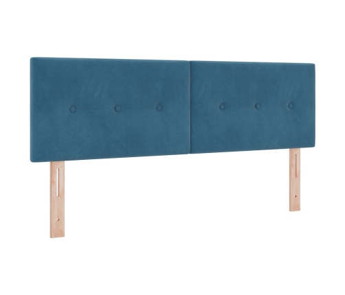 Cabecero de  acolchado con botones azul oscuro 140 cm de terciopelo