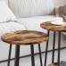 Mesa lateral  de 2 piezas en madera de roble ahumado y metal