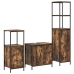 Juego de muebles de baño de 3 piezas  en roble ahumado - Madera compuesta