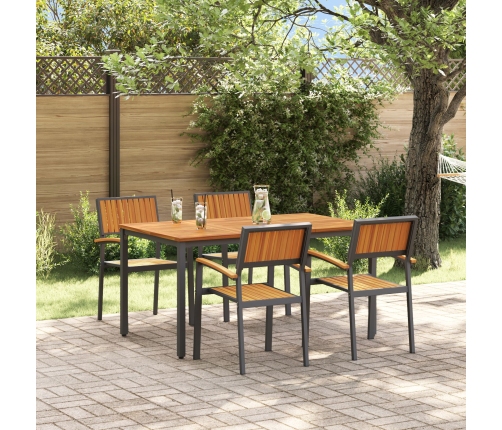 Juego de Comedor de Jardín Conjunto de 5 Piezas Negro