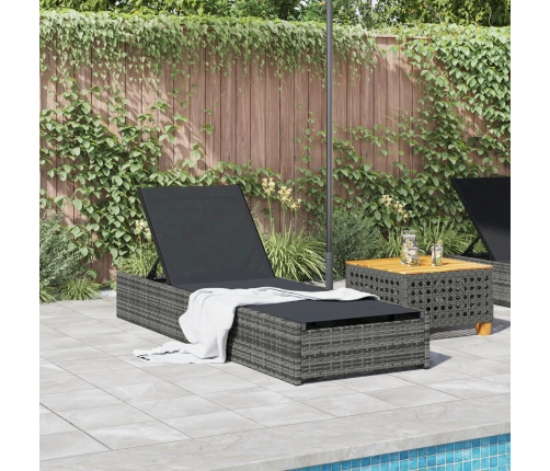 Tumbona  Gris 60x200x27 cm Poliratán