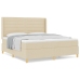 Cama Box Spring Crema con Colchón, 180x200 cm de Tela