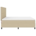 Cama con Somier  con Colchón Beige Claro 200x200 cm Tela de Sarga