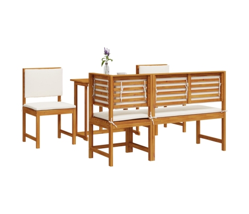 Conjunto de Comedor de Jardín de 5 Piezas de Madera Maciza de Acacia