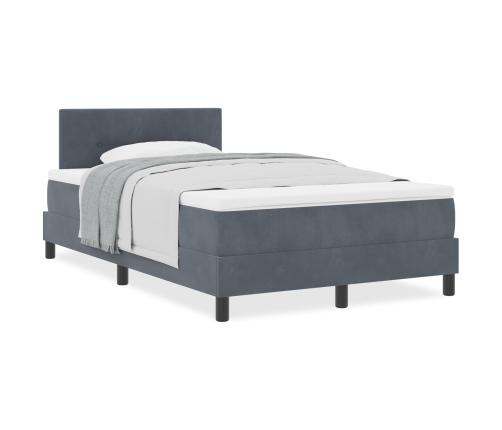 Cama con colchón Box Spring  Gris oscuro 120x200 cm Terciopelo