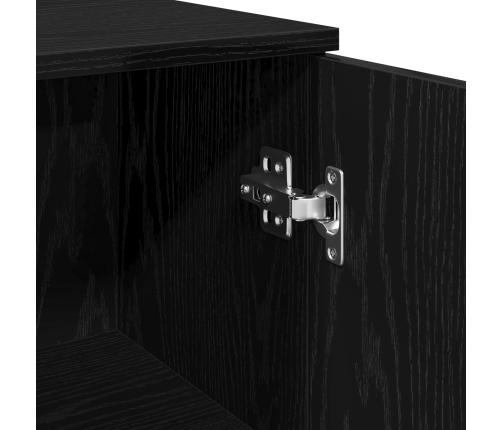 Armario de baño  Negro Roble 30x30x190 cm Madera de ingeniería