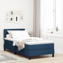 Estructura de Cama  con Colchón Azul Tela 100 x 200 cm