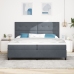 Cama con somier y colchón  Gris oscuro 200x200 cm Terciopelo
