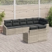 Conjunto de Sofá de Jardín 8 Piezas Gris Ratán