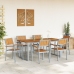 Juego de Comedor de Jardín Set de 7 Gris Claro Aluminio Duradero