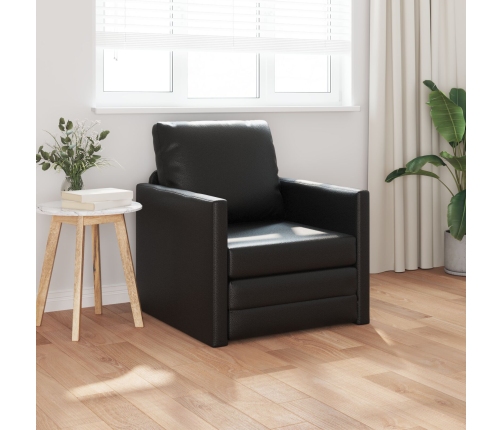 Sillón cama 2 en 1 Negro 74x77x81 cm Cuero Sintético