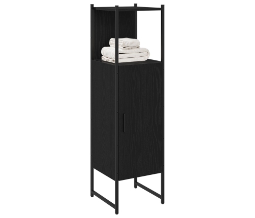 Armario de baño  Negro Roble 33x33x120,5 cm Madera elaborada