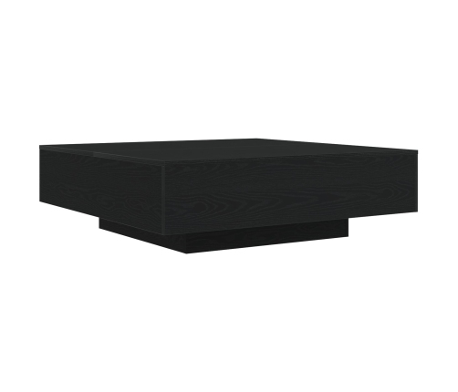 Mesa de café  con luces LED Madera de roble negra 100x100x31 cm