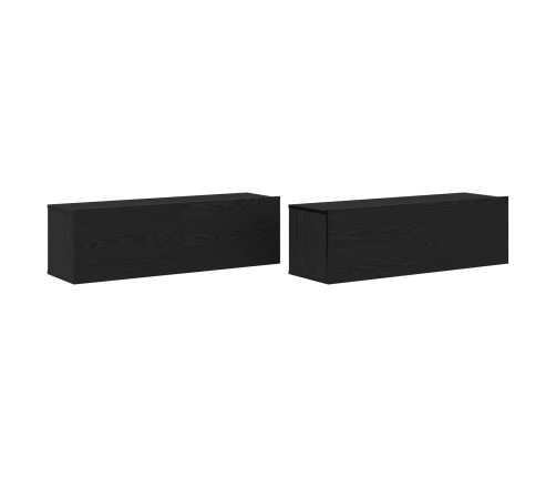 Armarios para TV 2 unidades Negro Roble 100x30x30 cm Madera