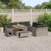 Conjunto de Sofá de Jardín de 13 Piezas con Cojines Gris Poliratán Acacia de , Sofá de Jardín de 2 Plazas con Almacenamiento y Cojines Gris Poliratán de , Juego de Comedor de Jardín de 3 Piezas con Cojines Gris Poliratán Acacia de