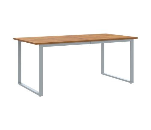 Juego de Comedor de Jardín Set de 7 Gris Claro Aluminio Duradero