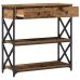 mesa consola de madera vieja 75x28x75 cm madera de ingeniería y acero