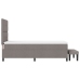 Cama con Somier con Colchón y Banco Taupe 100x200 cm Tela