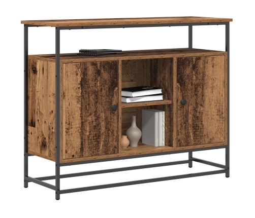 Consola de Madera Vieja 100x35x80 cm Madera Compuesta y Acero