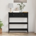 Mesa Consola  Negro Roble 72,5x25x75 cm Madera Elaborada y Acero