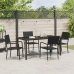Conjunto de Comedor Jardín de 5 Piezas Black Poly Rattan
