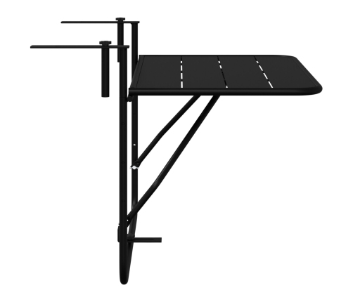 Mesa de balcón colgante plegable  negra de 60x40 cm en acero
