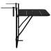 Mesa de balcón colgante plegable  negra de 60x40 cm en acero