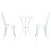 Conjunto de Bistro de Jardín de 3 Piezas  Blanco de Aluminio Fundido