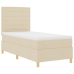 Cama con somier  con colchón y LED crema 100x200 cm tela