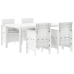 Conjunto de Comedor de Jardín de 5 Piezas con Cojines Blanco Rattan Sintético