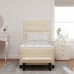 Cama Box Spring con Colchón y Banco Crema 100x200 cm Tela