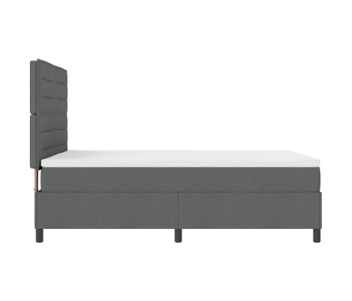 Cama con Somier  Gris Oscuro 140x190 cm Tela