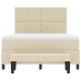 Cama Box Spring  con Colchón y Banco Crema 140x190 cm Tela