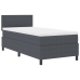 Cama con Base de Resortes  con Colchón & Luz LED Gris Oscuro 90x200 cm Tela de Pana