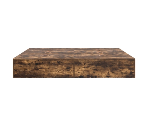 Estructura de cama  Roble ahumado Madera Doble Con almacenamiento