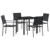 Conjunto de 3 Negro Ratán PE 54x62.5x89 cm Duradero
