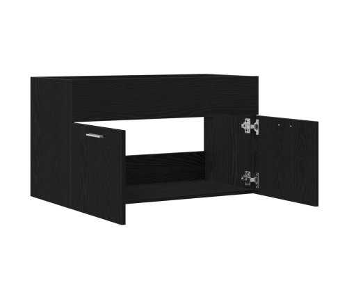 Mueble de baño  Negro Roble 90x38,5x46 cm Madera elaborada