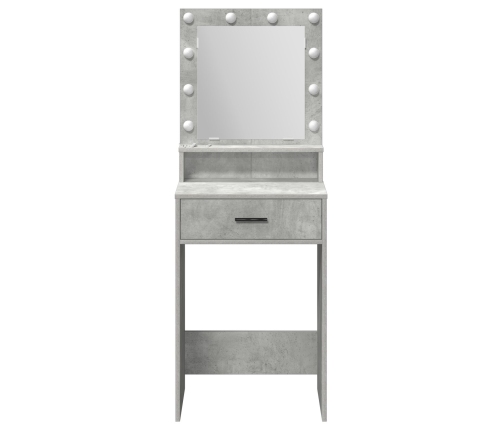 Mesa de tocador  con luces LED en gris concreto de 50x41x135 cm