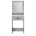 Mesa de tocador  con luces LED en gris concreto de 50x41x135 cm
