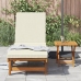 Sillón de sol con ruedas de , mesa y cojín de madera de acacia maciza
