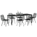 Conjunto de Comedor de Jardín  de 7 Piezas Negro Poliratán