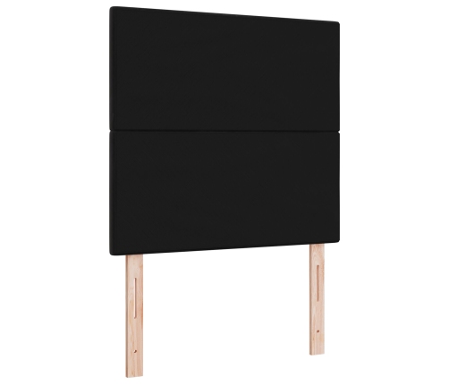 Cabecera  con botones, tapizada en terciopelo negro de 90 cm