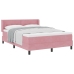 Cama con somier y colchón  Rosa 140x200 cm Terciopelo