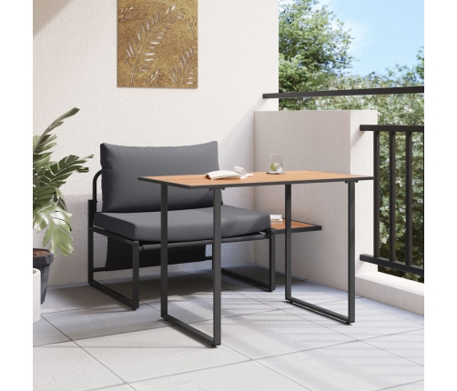 Conjunto de Comedor de Jardín de 2 Piezas con Asiento Individual y Cojines Antracita
