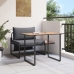 Conjunto de Comedor de Jardín de 2 Piezas con Asiento Individual y Cojines Antracita