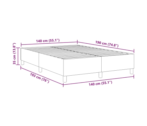 Cama Box Spring  Gris Claro 140x200 cm Tela de Corduroy